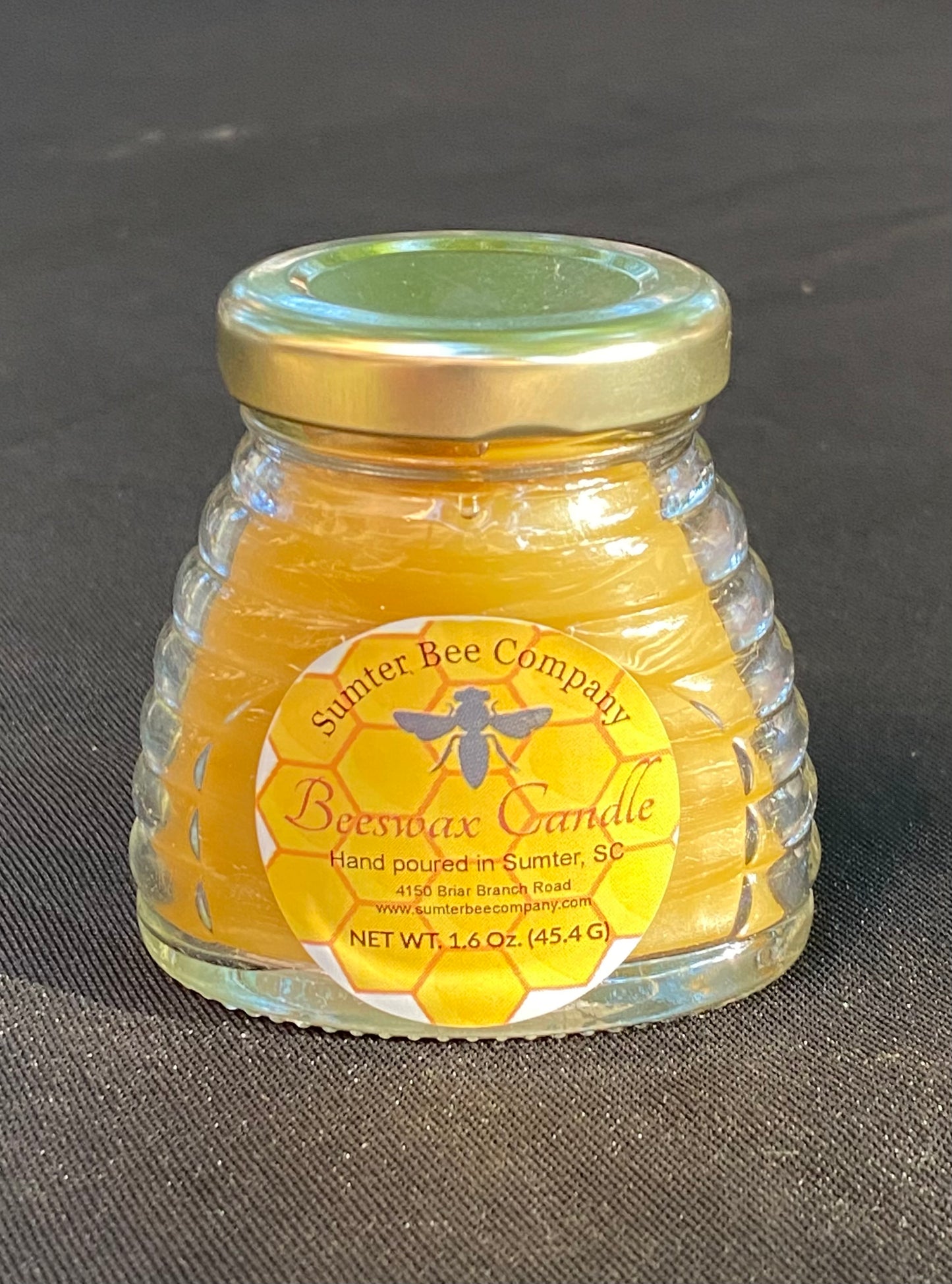 1.6 Oz Unscented Beeswax Candle in Skep Jar