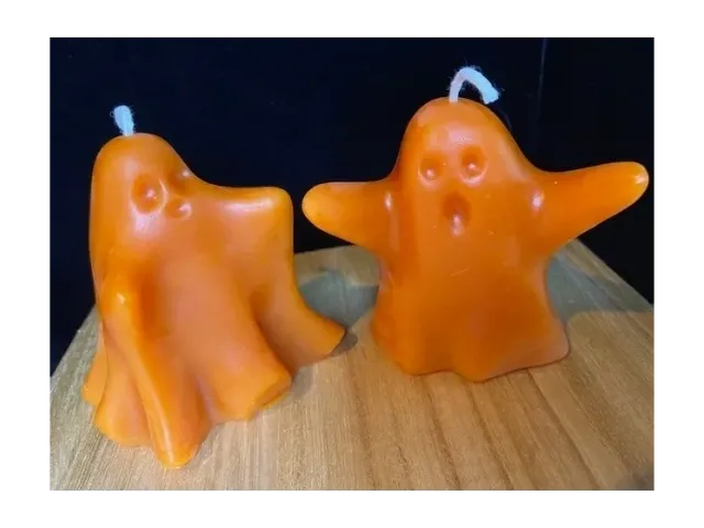 Scented Beeswax Candle Ghost - Pumpkin Pecan Waffle
