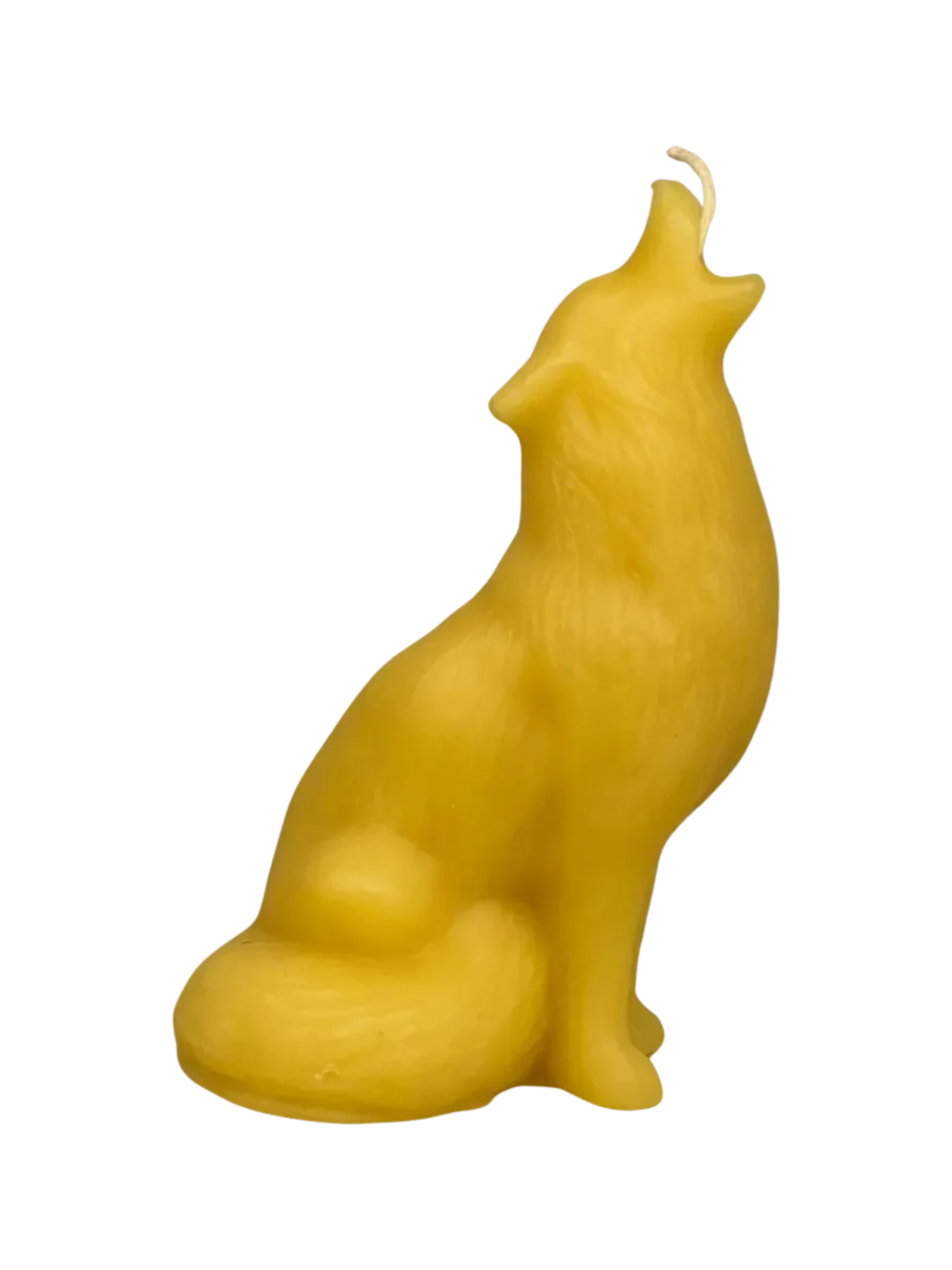 Howling Wolf Beeswax Candle