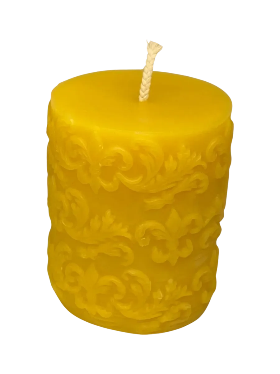 Fleur de Lis 100% Beeswax Molded Candle