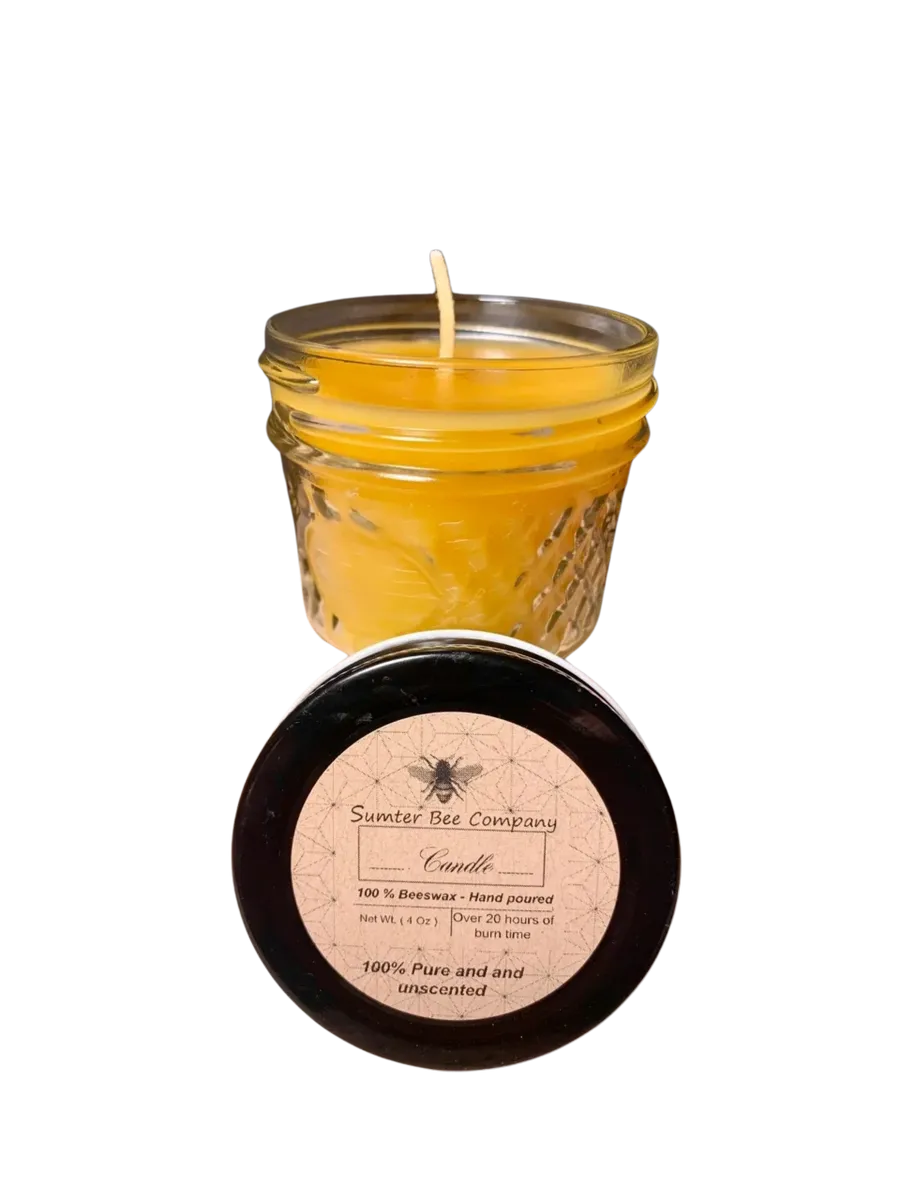 4 Oz Beeswax candle in jar