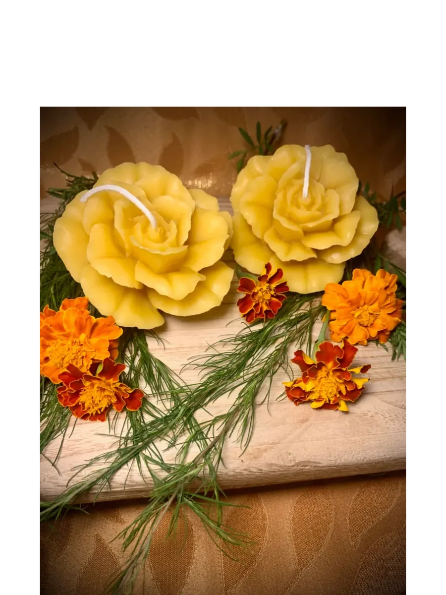 Rose 100% Beeswax Candle