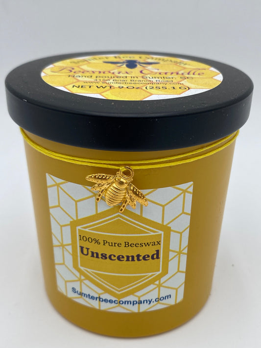 9 Oz Pure Beeswax Candle - Unscented