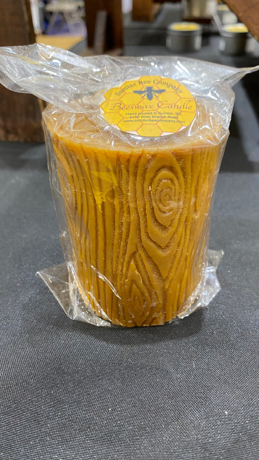 3”x4” Beeswax Tree Stump Candle