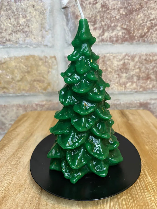 Christmas Tree Beeswax Candle - Hunter Green
