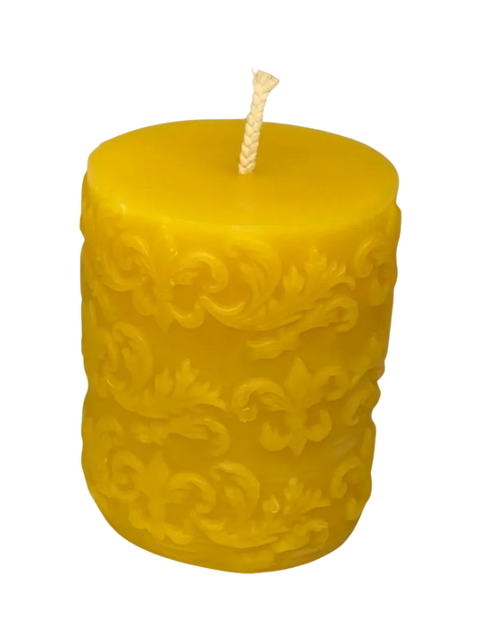Fleur de Lis 100% Beeswax Molded Candle