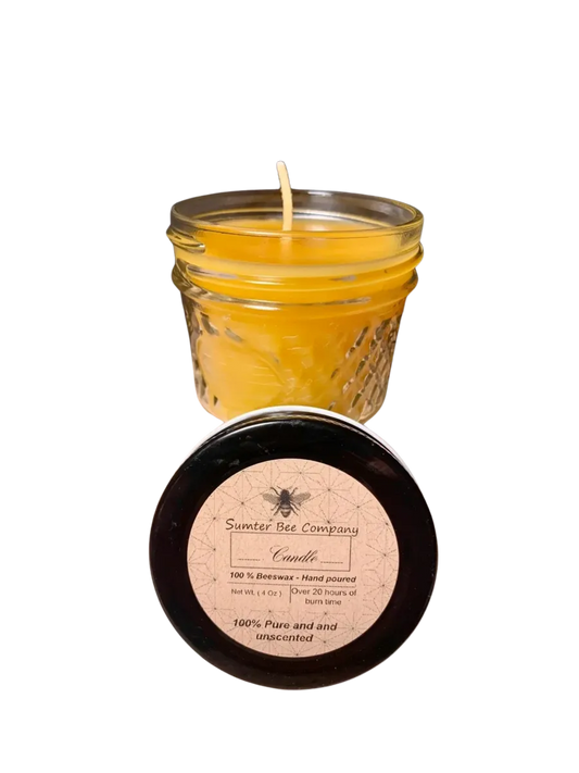4 Oz Beeswax candle in jar
