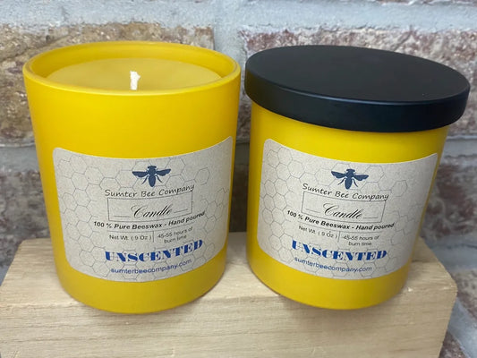 9oz Pure Beeswax Candle - Unscented