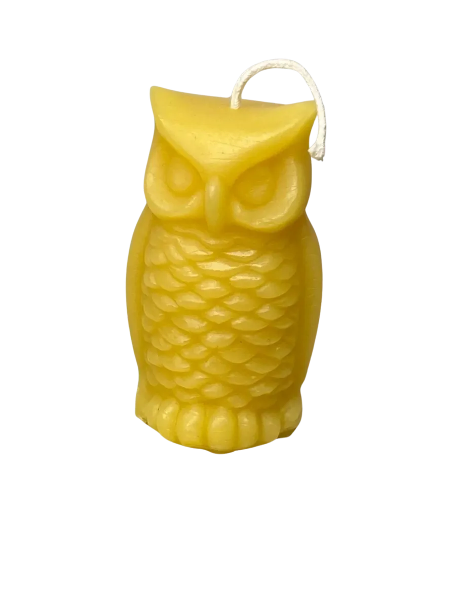 Owl-100% Beeswax Molded Candle