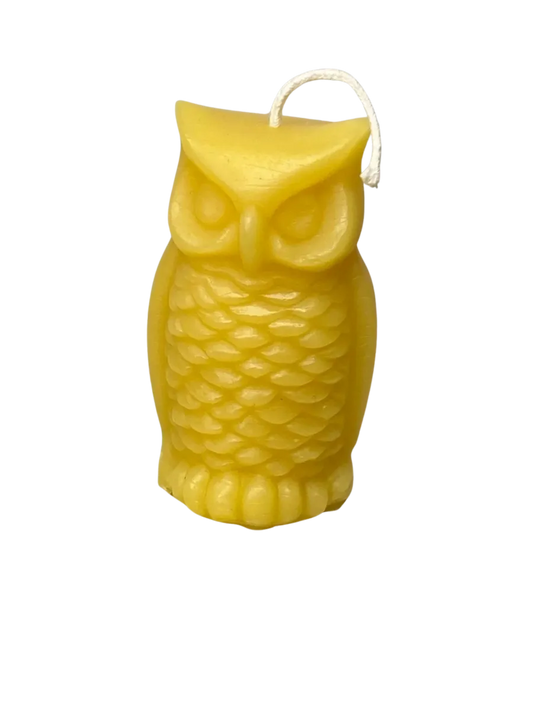Owl-100% Beeswax Molded Candle